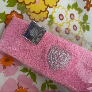NWT Chicago Bears pink sweatband headband NFL Bears embroidered mascot headband